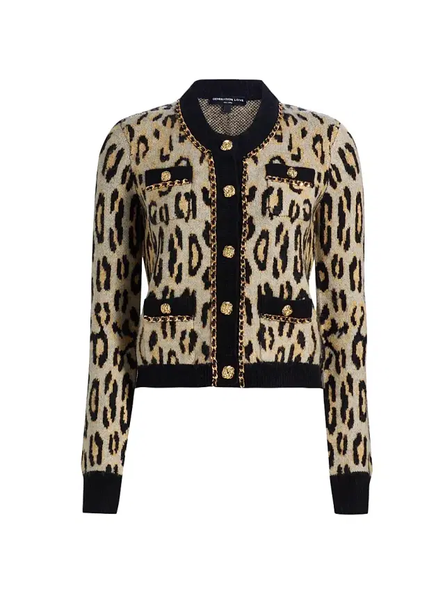 Generation Love Women's Selma Leopard-Pattern Cardigan - Leopard