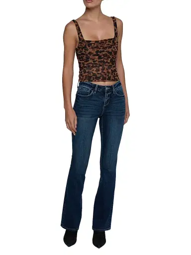 L'AGENCE Women's Rasha Shirred Leopard Tank - Brown Multi Amur Leopard | Thumbnail 2