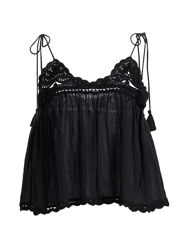 Ulla Johnson Women's Bermuda Cotton Crop Top - Noir