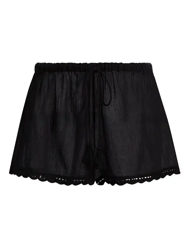 Women's Aran Cotton Drawstring Shorts - Noir