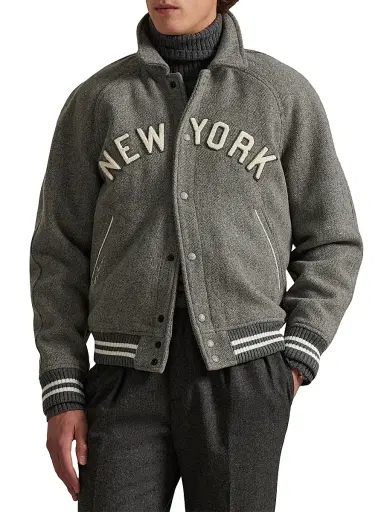 Polo Ralph Lauren Men's New York Yankees Baseball Jacket - Regent Heather - Size XXL | Thumbnail 3 Polo Ralph Lauren Men's New York Yankees Baseball Jacket - Regent Heather - Size XXL | Thumbnail 3