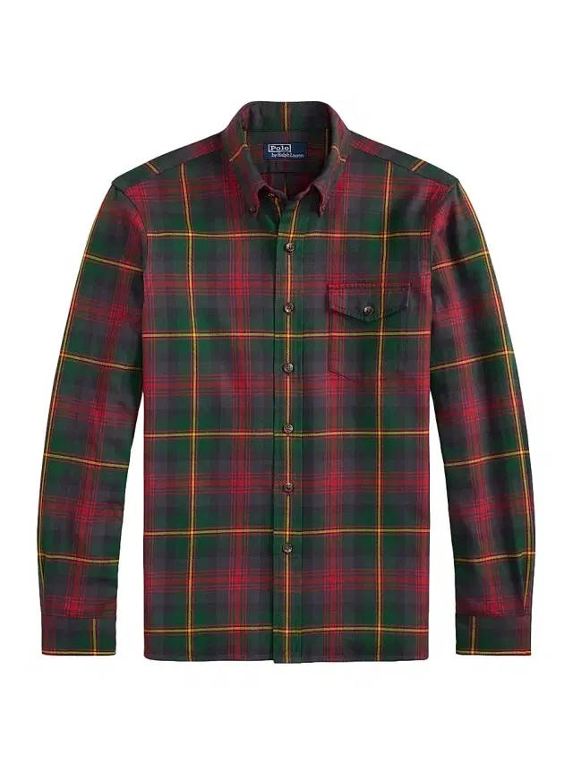 Polo Ralph Lauren Men's Plaid Cotton Flannel Shirt - Green Red Multi