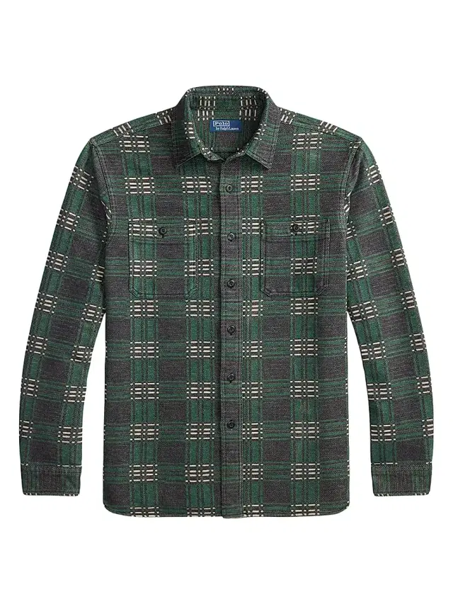 Polo Ralph Lauren Men's Two-Sided Jacquard Flannel Shirt - Forest Black Jacquard