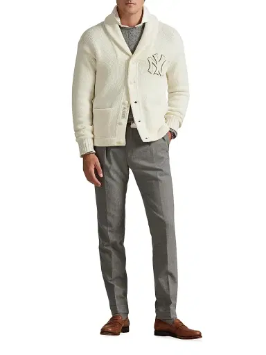 Polo Ralph Lauren Men's New York Yankees Shawl Cardigan - Andover Cream Combo | Thumbnail 2