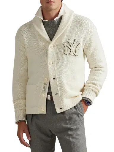 Polo Ralph Lauren Men's New York Yankees Shawl Cardigan - Andover Cream Combo | Thumbnail 3