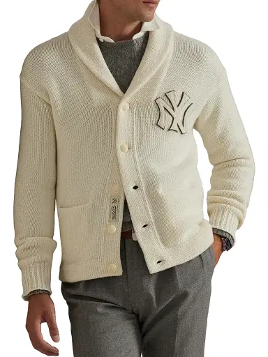 Polo Ralph Lauren Men's New York Yankees Shawl Cardigan - Andover Cream Combo | Thumbnail 5