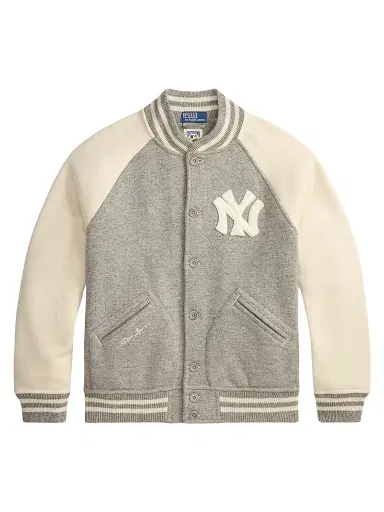Polo Ralph Lauren Men's New York Yankees Colorblocked Baseball Jacket - Regent Heather Deckwash White | Thumbnail 1