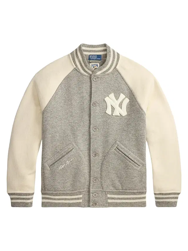 Men's New York Yankees Colorblocked Baseball Jacket - Regent Heather Deckwash White