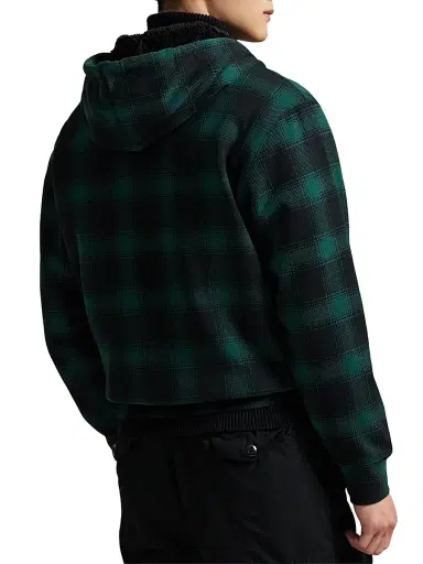 Polo Ralph Lauren Men's Magic Cotton Fleece Plaid Hoodie - Lodge Shadow Plaid Moss Agate | Thumbnail 4 Polo Ralph Lauren Men's Magic Cotton Fleece Plaid Hoodie - Lodge Shadow Plaid Moss Agate | Thumbnail 4