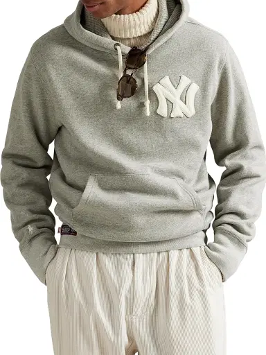 Polo Ralph Lauren Men's New York Yankees Cotton Fleece Hoodie - Dark Sport Heather | Thumbnail 3