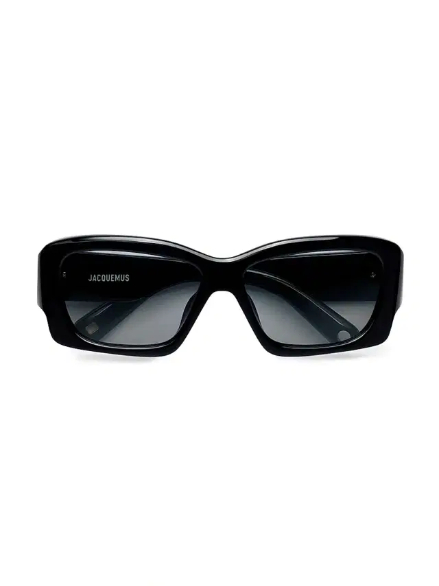 Jacquemus Women's Croisière 56MM Rectangle Sunglasses - Black