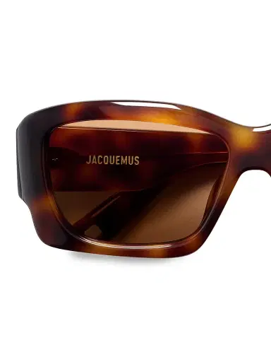 Jacquemus Women's Croisière 56MM Rectangular Sunglasses - Brown Pattern | Thumbnail 2