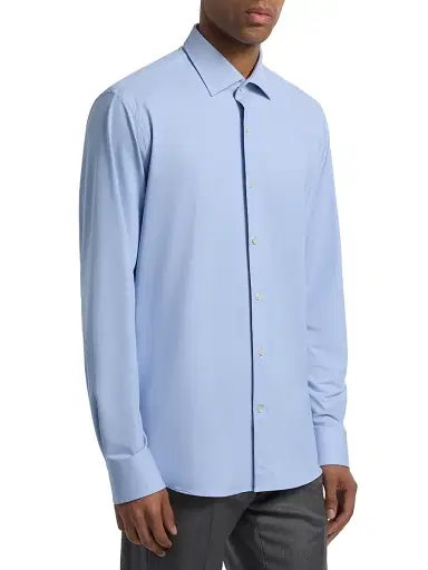 Saks Fifth Avenue Men's COLLECTION Micro Structure Active Shirt | Thumbnail 4 Saks Fifth Avenue Men's COLLECTION Micro Structure Active Shirt | Thumbnail 4