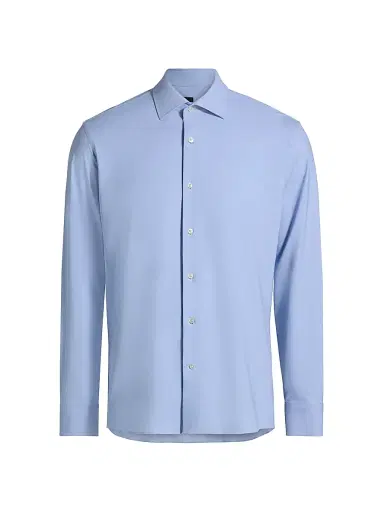 Saks Fifth Avenue Men's COLLECTION Micro Structure Active Shirt | Thumbnail 1 Saks Fifth Avenue Men's COLLECTION Micro Structure Active Shirt | Thumbnail 1