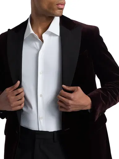 Saks Fifth Avenue Men's COLLECTION Solid Cotton Dress Shirt - White - Size 18 | Thumbnail 6