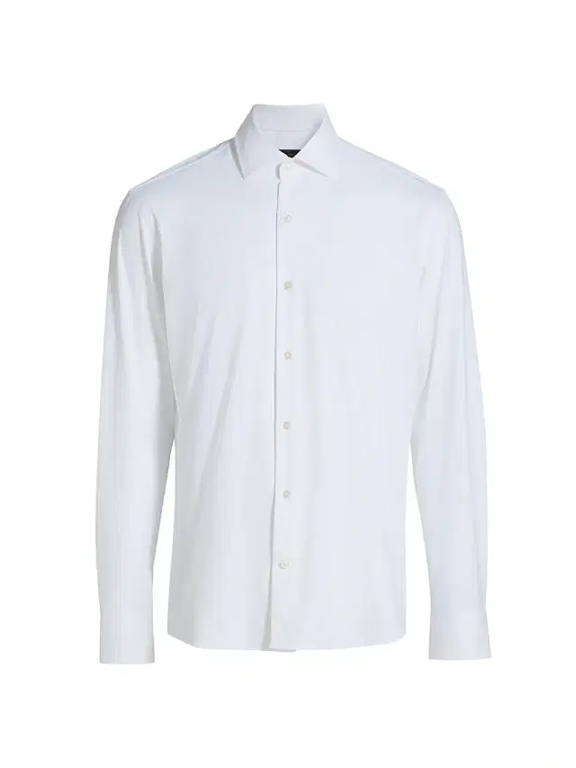 Men's COLLECTION Solid Cotton Dress Shirt - White