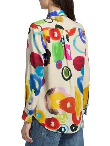 Libertine Women's JH Gouache New Classic Shirt - Cream Multi | Thumbnail 5 Libertine Women's JH Gouache New Classic Shirt - Cream Multi | Thumbnail 5