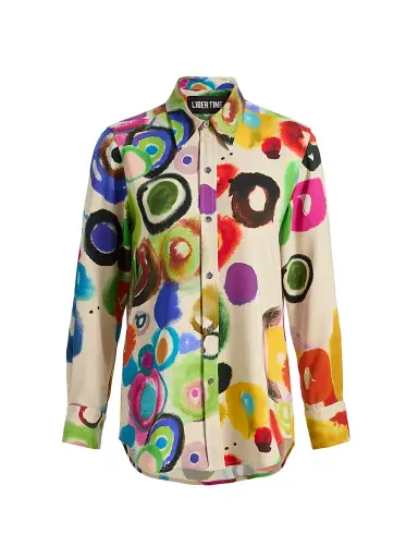 Libertine Women's JH Gouache New Classic Shirt - Cream Multi | Thumbnail 1 Libertine Women's JH Gouache New Classic Shirt - Cream Multi | Thumbnail 1