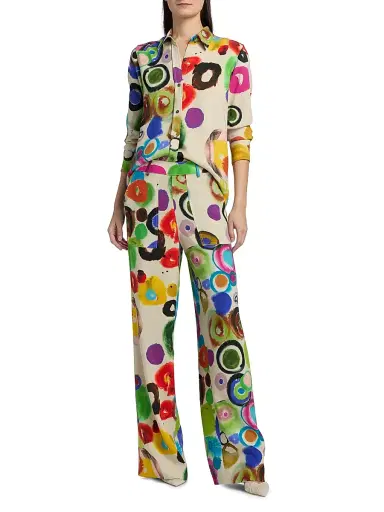 Libertine Women's JH Gouache Sailor Pants - Cream Multi - Size XL | Thumbnail 2 Libertine Women's JH Gouache Sailor Pants - Cream Multi - Size XL | Thumbnail 2