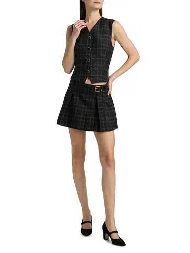 Ronny Kobo Women's Lily Plaid Vest | Thumbnail 2