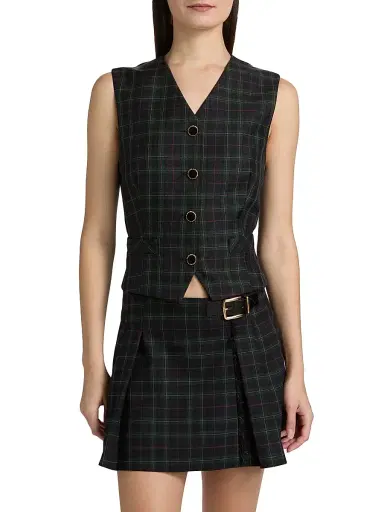 Ronny Kobo Women's Lily Plaid Vest | Thumbnail 3