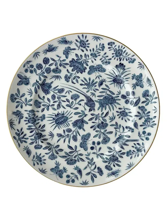 Mottahedeh Sacred Bird & Butterfly Porcelain Dinner Plate