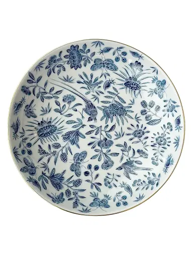 Mottahedeh Sacred Bird & Butterfly Porcelain Coup Bowl | Thumbnail 1 Mottahedeh Sacred Bird & Butterfly Porcelain Coup Bowl | Thumbnail 1