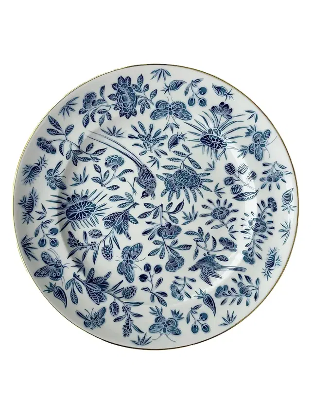 Sacred Bird & Butterfly Porcelain Dessert Plate