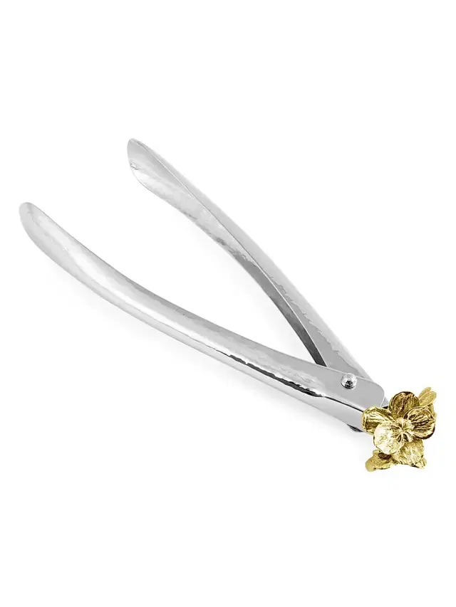 Michael Aram Gold Orchid Lock Spring Tongs