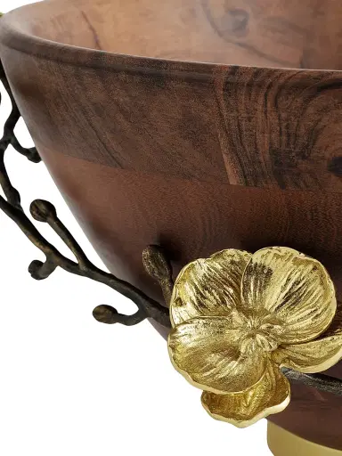 Michael Aram Gold Orchid Wooden Bowl - Brown | Thumbnail 4 Michael Aram Gold Orchid Wooden Bowl - Brown | Thumbnail 4