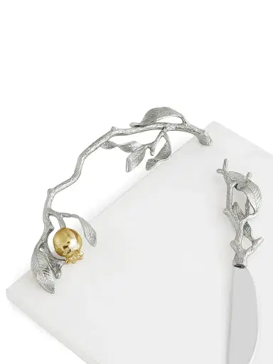 Michael Aram Pomegranate Silver & Gold Cheeseboard & Spreader - Grey White | Thumbnail 5 Michael Aram Pomegranate Silver & Gold Cheeseboard & Spreader - Grey White | Thumbnail 5