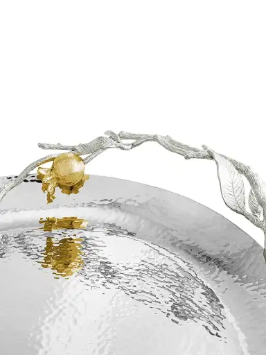 Michael Aram Pomegranate Silver & Gold Oval Tray | Thumbnail 5 Michael Aram Pomegranate Silver & Gold Oval Tray | Thumbnail 5