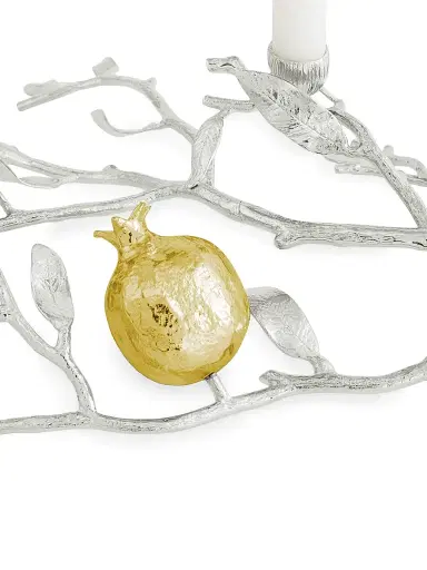 Michael Aram Pomegranate Silver & Gold Low Candleholder | Thumbnail 5