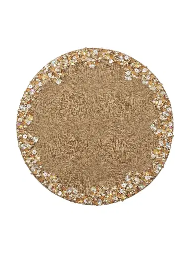 Kim Seybert Supernova Beaded Placemat - Champagne | Thumbnail 1 Kim Seybert Supernova Beaded Placemat - Champagne | Thumbnail 1