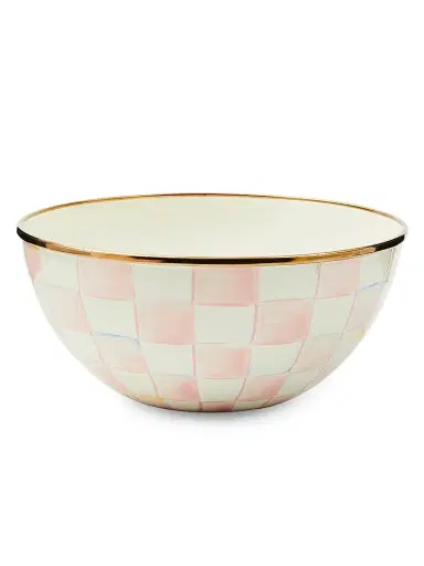 MacKenzie-Childs Small Rosy Check Enamel Everyday Bowl | Thumbnail 1 MacKenzie-Childs Small Rosy Check Enamel Everyday Bowl | Thumbnail 1