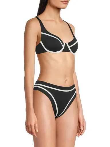 BEACH RIOT Women's Lulu Sporty Swim Top - Bandana Black - Size Small | Thumbnail 4