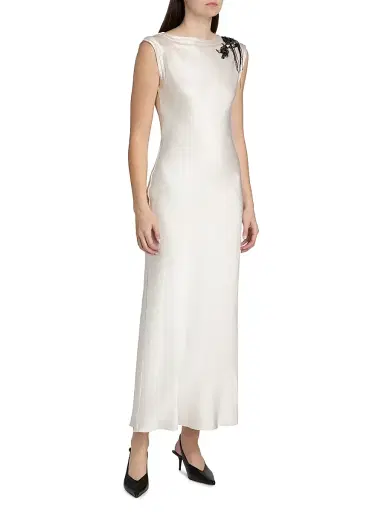 Jason Wu Collection Women's Embellished Washed-Twill Cap-Sleeve Gown | Thumbnail 4 Jason Wu Collection Women's Embellished Washed-Twill Cap-Sleeve Gown | Thumbnail 4