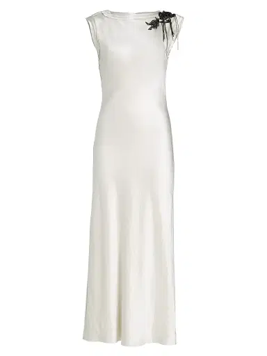 Jason Wu Collection Women's Embellished Washed-Twill Cap-Sleeve Gown | Thumbnail 1 Jason Wu Collection Women's Embellished Washed-Twill Cap-Sleeve Gown | Thumbnail 1