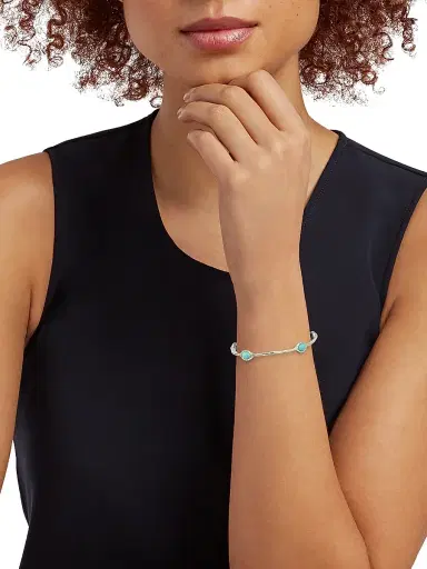 Ippolita Women's Rock Candy Turquoise & Sterling Silver Five-Stone Bangle Bracelet - Turquoise Silver | Thumbnail 3