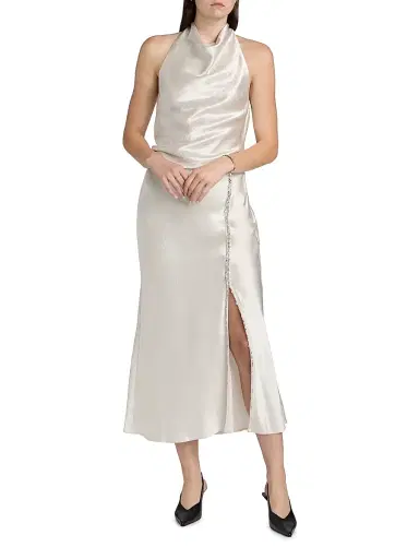 Jason Wu Collection Women's Embellished Washed-Twill Bias Midi-Skirt | Thumbnail 2 Jason Wu Collection Women's Embellished Washed-Twill Bias Midi-Skirt | Thumbnail 2