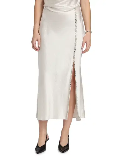 Jason Wu Collection Women's Embellished Washed-Twill Bias Midi-Skirt | Thumbnail 3 Jason Wu Collection Women's Embellished Washed-Twill Bias Midi-Skirt | Thumbnail 3