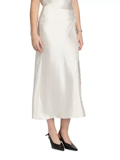 Jason Wu Collection Women's Embellished Washed-Twill Bias Midi-Skirt | Thumbnail 4 Jason Wu Collection Women's Embellished Washed-Twill Bias Midi-Skirt | Thumbnail 4
