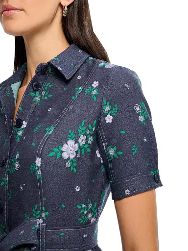 Shoshanna Women's Archie Floral-Print Denim Minidress | Thumbnail 4 Shoshanna Women's Archie Floral-Print Denim Minidress | Thumbnail 4