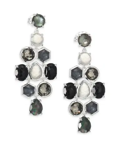 Ippolita Women's Rock Candy Black Tie Semi-Precious Multi-Stone & Sterling Silver Cascade Chandelier Earrings - Silver Black | Thumbnail 1 Ippolita Women's Rock Candy Black Tie Semi-Precious Multi-Stone & Sterling Silver Cascade Chandelier Earrings - Silver Black | Thumbnail 1