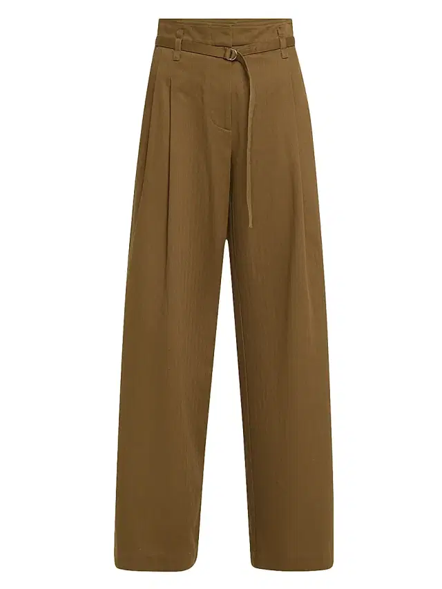 Proenza Schouler White Label Women's Raver Fine Herringbone Pants - Dark Green