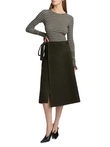Proenza Schouler Women's Bodhi Bouclé Twill Wrap Skirt | Thumbnail 2