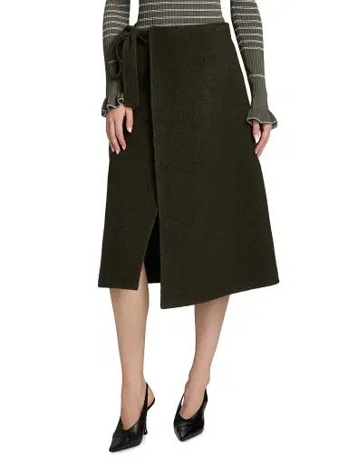 Proenza Schouler Women's Bodhi Bouclé Twill Wrap Skirt | Thumbnail 3