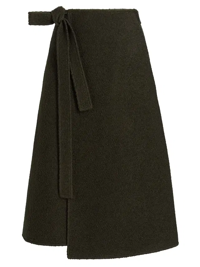 Proenza Schouler Women's Bodhi Bouclé Twill Wrap Skirt - Wood