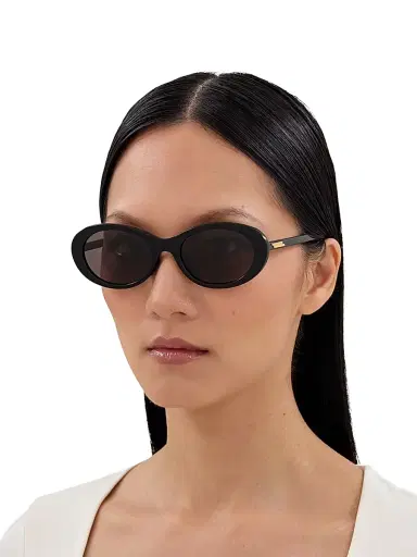 Bottega Veneta Women's 55MM Oval Sunglasses - Black | Thumbnail 2 Bottega Veneta Women's 55MM Oval Sunglasses - Black | Thumbnail 2