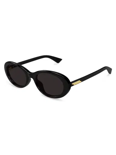 Bottega Veneta Women's 55MM Oval Sunglasses - Black | Thumbnail 1 Bottega Veneta Women's 55MM Oval Sunglasses - Black | Thumbnail 1